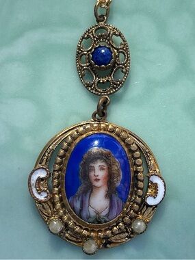 Neiger Brothers Porcelain Portrait Necklace